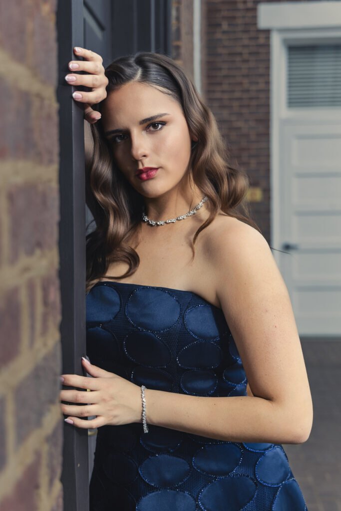 Prom portrait of a Lakeway Christian Academy high school senior in Dandridge, Tennessee