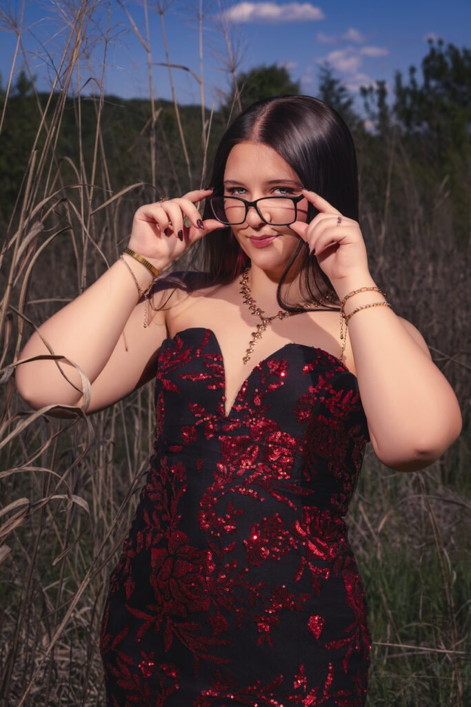 Prom picture of a high school senior in Harriman, Tennessee