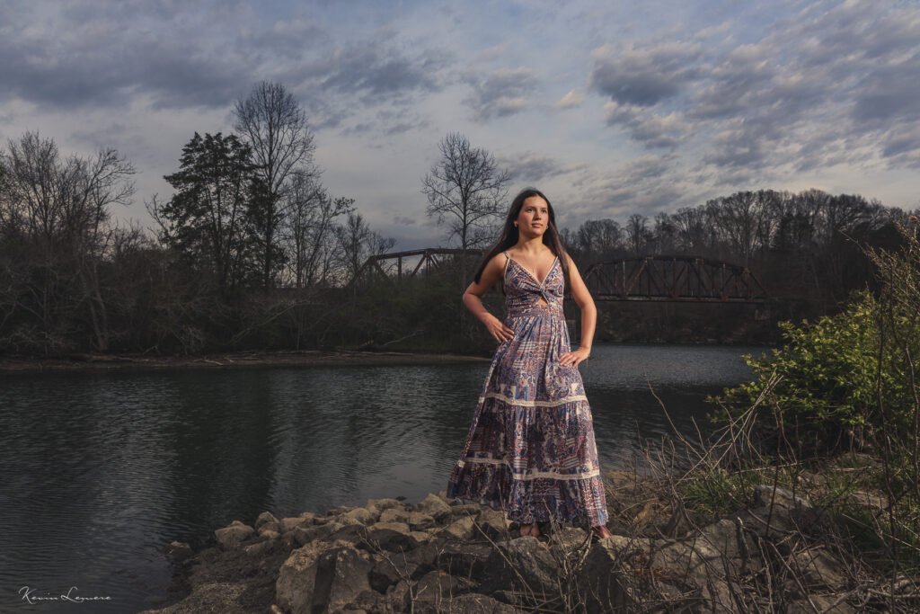 Epic wide angle picture of a Hardin Valley Academy Senior in Knoxville, Tennessee.
