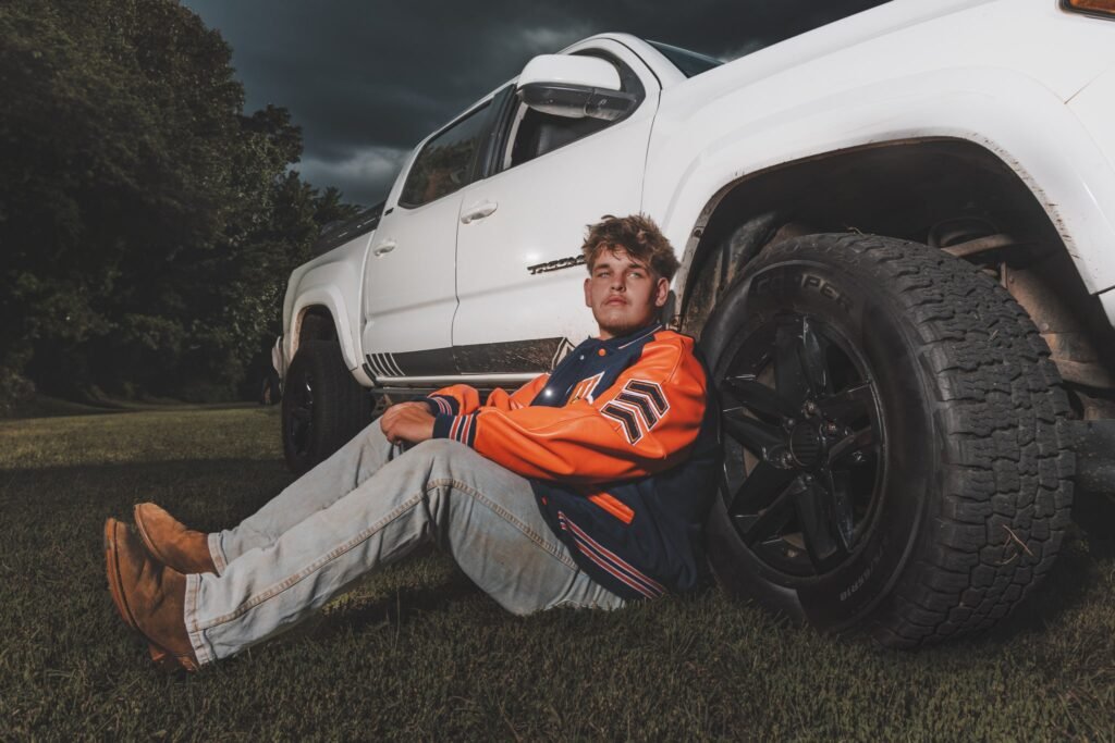 High School Senior with his truck in Knoxville, Tennessee